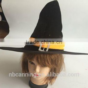 Halloween hat / witch hat / velvet witch hat with buckle