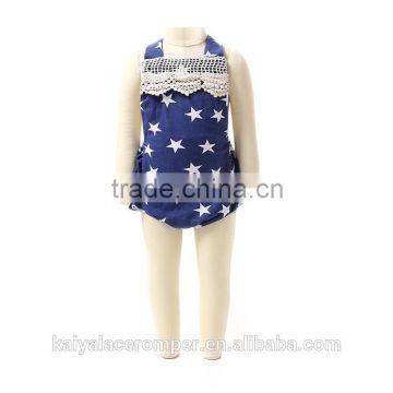 2016 wholesale KAIYA high- quality toddler girl bodysuit star printing newborn romper