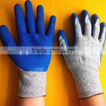 Cut resistant latex coated hand working gloves cut resistant level 5