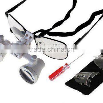 2.5x Dental Surgical Binocular Loupes LED Head Light US White color A