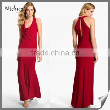 Big Size Red Color Knit Women Evening Dresses from Dubai