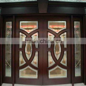 Luxury Lobby Wooden Main Entrance Doors Design With Crown Moulding DJ-S9866MST