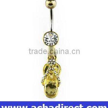 dangling belly ring Imitation metal gold plating sandal