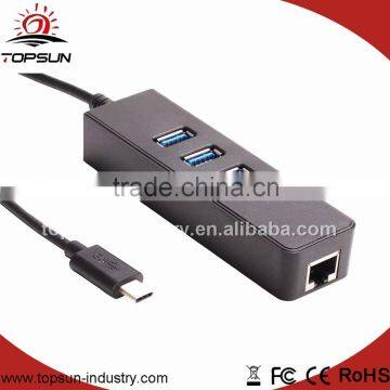Multi-function Type-C HUB to Ethernet and 3.0USB date connector