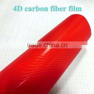 Wholesale high glossy reflective 4d red carbon fiber vinyl wrap film