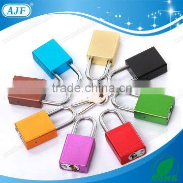 AJF hot new blue green red purple colorful aluminium double locking safety key love lock                        
                                                Quality Choice