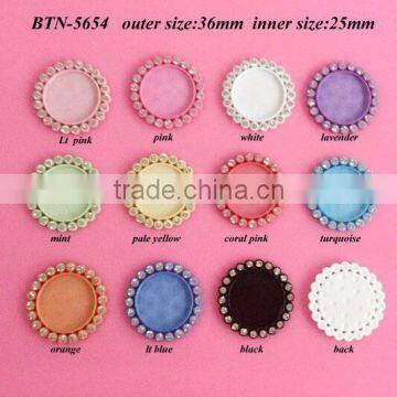 Factory price rhinestone cap button setting 11 stock colors can mix BTN-5654