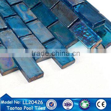 green color strip shape swimming pool mosaic glass mosaic