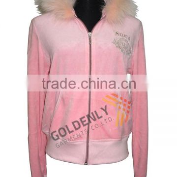 2015 lastest design for ladies 100 % polyester velour hot sale in trend