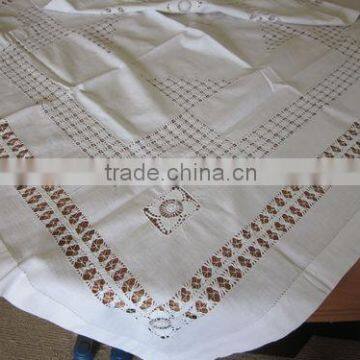 Hand hemstitch cotton table cloth No.3