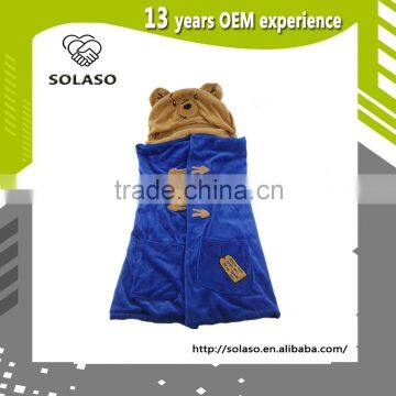 100% Cotton Velour Cartoon Decorate Baby Hooded Towel With Animal Design photo-1