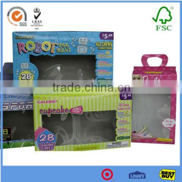 Fashion OEM Design Full Color Printing Manufacturers Corrugated Box with Handles and Matt Lamination