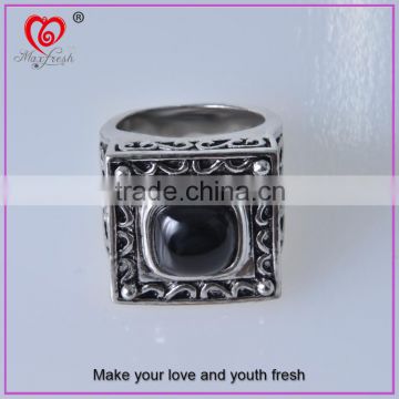 2015 High quality square ring factory price mens square ring silver mens square band ring