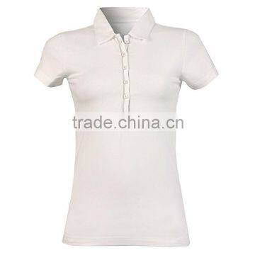 Ladies Fitted Plain Short Sleeve Polo Shirt