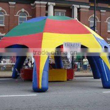 Inflatable tent dome