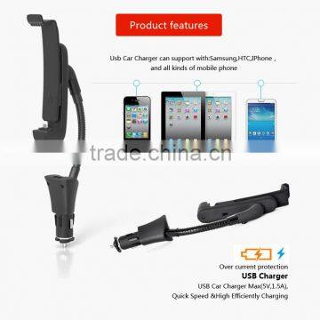 Muti-functional Phone Charger Holder For Iphone 6 Usb Portable Charger Universal for All Car Factory Supply(HC03I5)