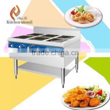 High efficient 3.5KWX6 power comercial stainless steel electric induction cooker stove under shelf M635