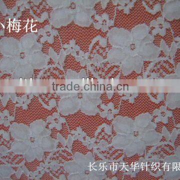 Plum flower elastic nylon lace fabric for apparel