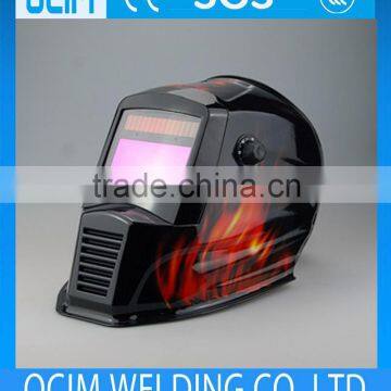 TFM7711124 Auto Darkening Welding Helmet with Red Flame Design