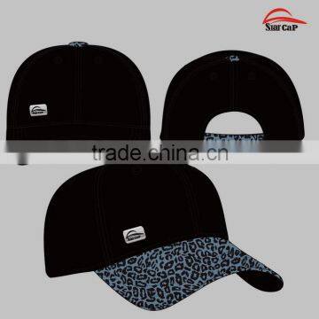 2015 CUSTOM LEOPARD PRE-CURVED BILL BASEBALL CAP METAL LOGO