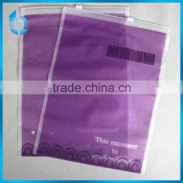 purple plastic bag with zip-lock for women underwear set