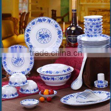 Blue and white Dinnerware 56 piece set