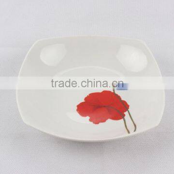 Wholesale Restaurant Super White Excellent Quality Ceramic Porcelain Fine Square Shaped