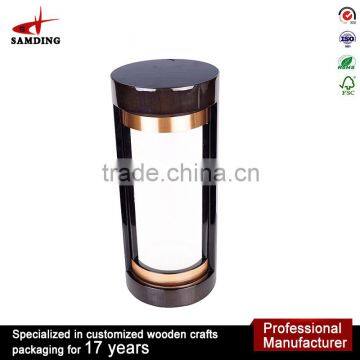 Professional OEM Wooden Wine Boxes Wholesale Beautiful Round Tube Wine Gift Box photo-2