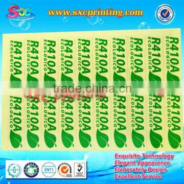 Eco label or eco friendly custom stickers , adhesive green labe