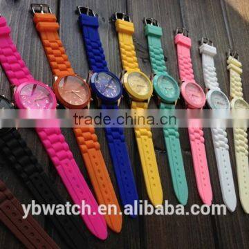 best price silicone strap wrist watch leather black watch