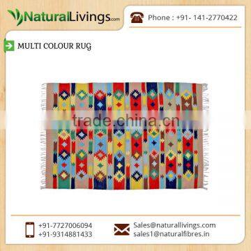 Premium Grade Material Made Colourful Kilim Design Rug at Lowest Market Rate