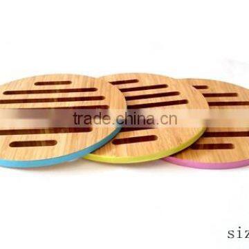 Round Bamboo coffee pot coaster