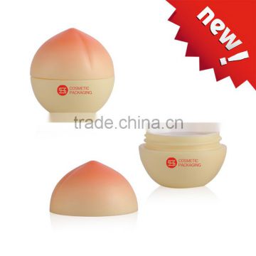 Wholesale cute peach shape plastic cosmetic jar packaging / case / container / packing / bottle