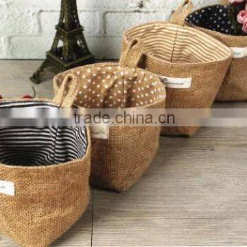 Jute and Linen Hanging Toiletry Pouches photo-2