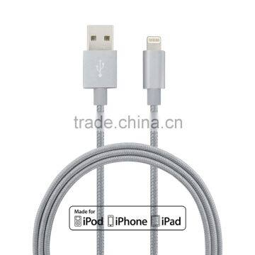 MFi certified c48 connector fabric braided Alumimun shell seamless usb charger cable