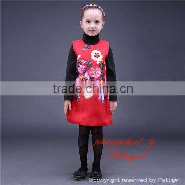 Chinese Style Girls Autumn 2 Piece Clothes Set Button Front Trench and Floral Dress For Kids Holidays Wear CS81009-4 photo-4
