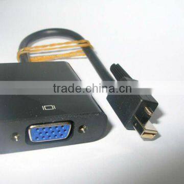 Outlet miniDP Displayport to VGA dock adapter cable for macbook with screw dp male switch to hd 15 female