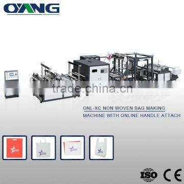 machine for making non woven material bags with online handle attach (AW-XC700-800)