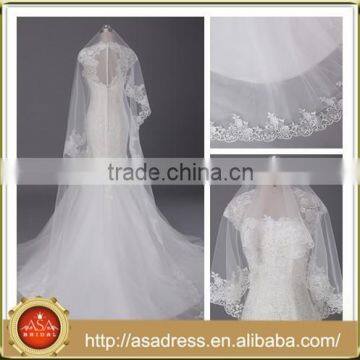 WV1 Bridal Veil Tulle Fabric 3Metres Lace Edged Wedding Veils Wedding Accessories