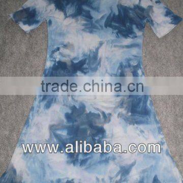 Tie & dye Long tunic Tshirt Blouse womens knee length Knitted dress