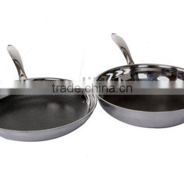 stainless steel tri-ply steel metal skillet for kitchen