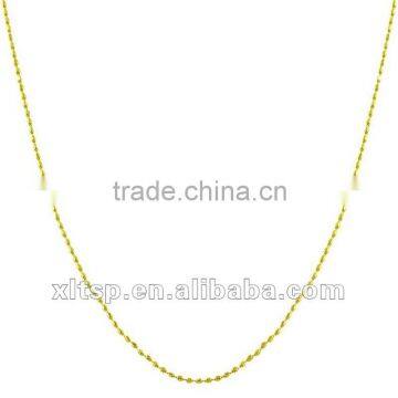 TN158 Thin Gold Ball Necklace in Stainless Steel 0.8mm Diameter