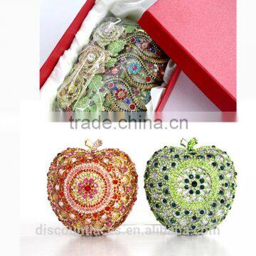 Vintage Fashion Green Apple Shaped Women Crystal Rhinestone Evening Clutch Purse                        
                                                Quality Choice