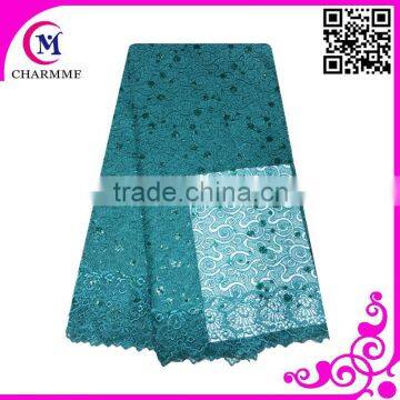 Special design beautiful wedding cord lace fabric 2015 with sequins