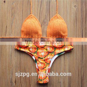 Hand crochet bikini, sexy lady summer crochet bralette swimwear