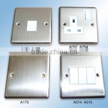 A154 A092 A170 A014 Pressed Stainless Wall Switch and Socket