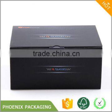 black matt papercard packaging box with foil stamp logo for VR Box