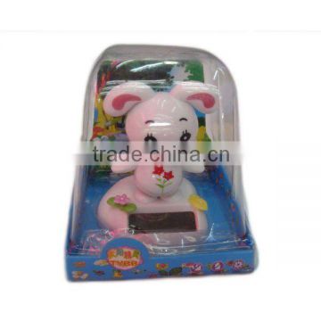 Cute Rabbit Shaped Solar Energy Powered Shaking Body Toy