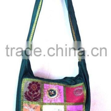 Traditional Ethnic vintage sari patchwork multi color shoulder bags boho