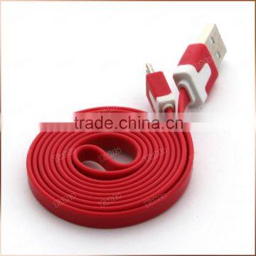 8 Pin Lightn USB Cable For Iphone Flat Power Cable Red